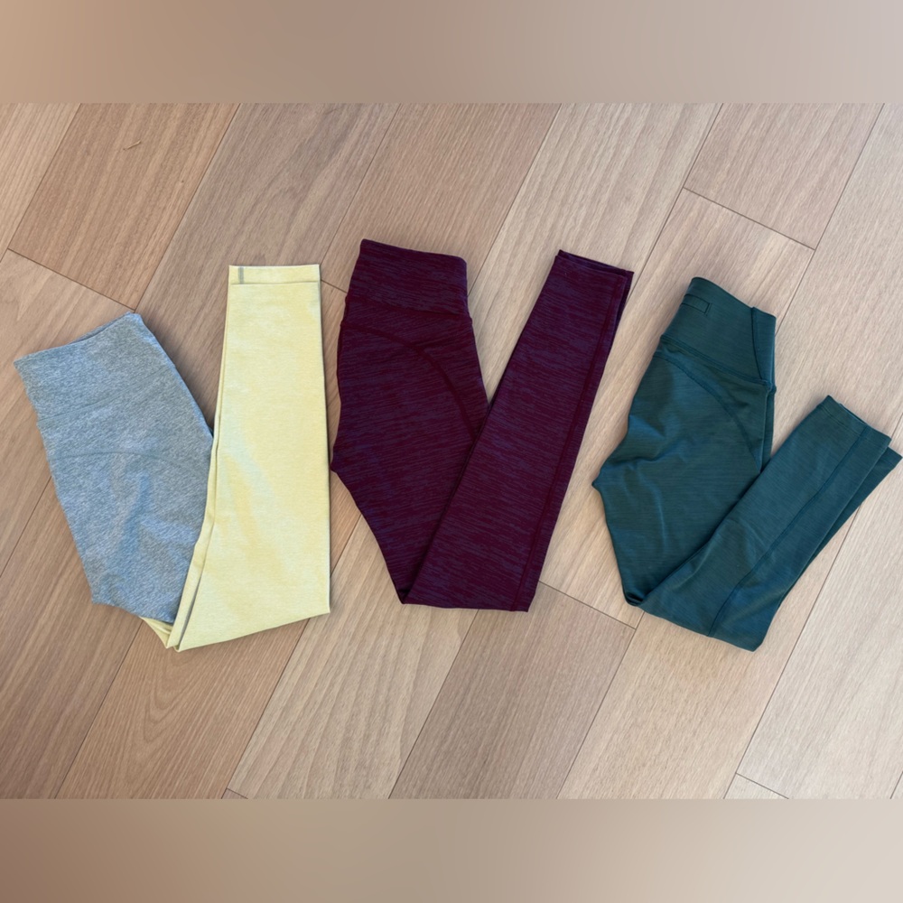 Outdoor Voices Women’s Leggings Set - Colorblock Burgundy, Green- XS S M